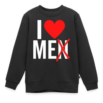 J’aime les hommes Je m’aime - Sweat Premium enfant bio - noir - Devant - AI Model Kid Female (0cm)