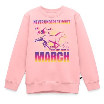 Cette fille aime les chevaux | Mars - Sweat Premium enfant bio - rose - Devant - AI Model Kid Female (0cm)