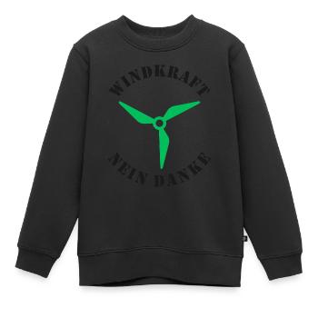 Windkraft Nein Danke - Kinder Premium Organic Sweatshirt - Schwarz - Vorne - AI Model Kid Female (0cm)