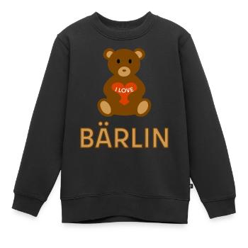 I love Bärlin - Kinder Premium Organic Sweatshirt - Schwarz - Vorne - AI Model Kid Female (0cm)