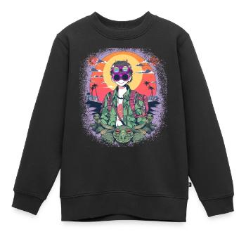 present idea bday birthday geek happy gift present - Kids Premium Organic Sweatshirt - black - Front - AI Model Kid Female (0cm)