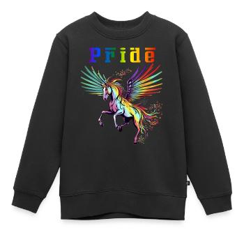 Roulez avec Pride Majestic Rainbow Pegasus - Sweat Premium enfant bio - noir - Devant - AI Model Kid Female (0cm)