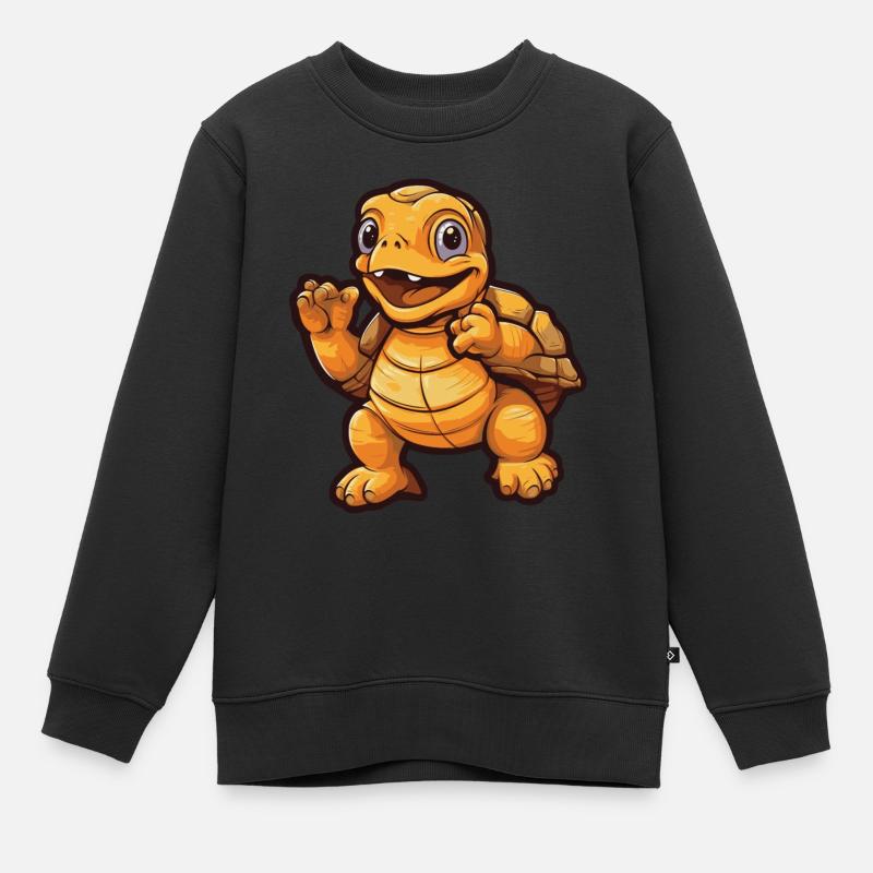 Tortue - Sweat Premium enfant bio - noir