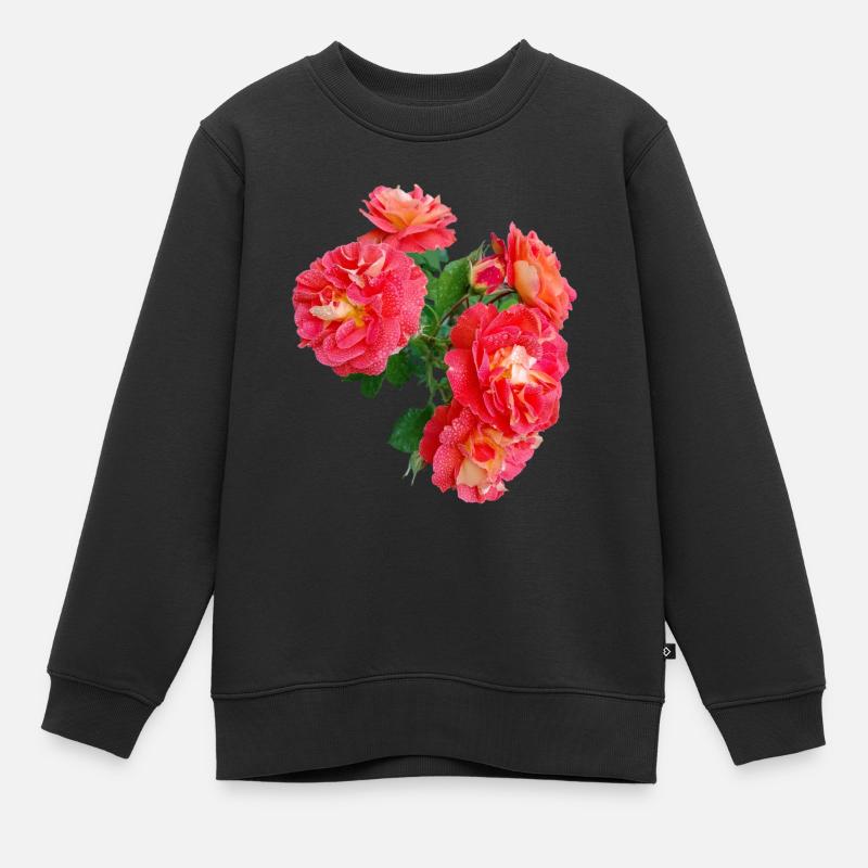Rosier rouge - Sweat Premium enfant bio - noir