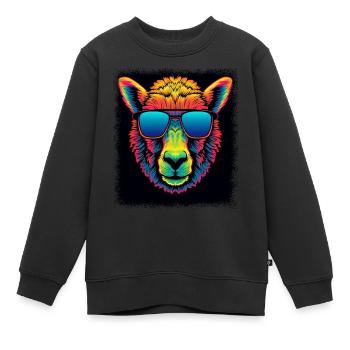 Citation amusante anti-guerre - Sweat Premium enfant bio - noir - Devant - AI Model Kid Female (0cm)