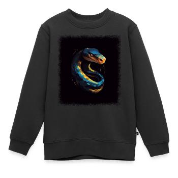 graphics funny quote quote snake quote shirts - Kinder Premium Organic Sweatshirt - Schwarz - Vorne - AI Model Kid Female (0cm)