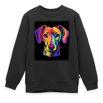 funky birthday present idea green anti war - Kids Premium Organic Sweatshirt - black - Front - AI Model Kid Female (0cm)