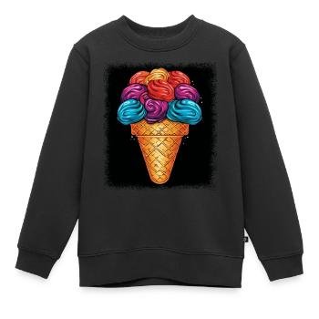 blagues funky drôles dictons vert amour anti guerre - Sweat Premium enfant bio - noir - Devant - AI Model Kid Female (0cm)