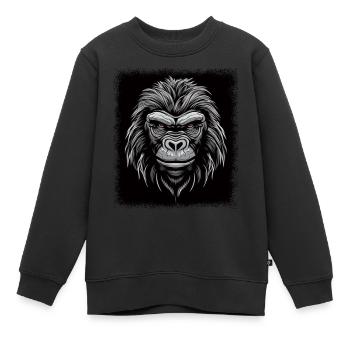 ape birthday present idea geek gift idea present - Kids Premium Organic Sweatshirt - black - Front - AI Model Kid Female (0cm)