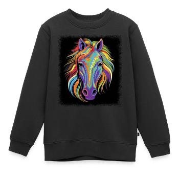 amour paix symbole paix mondiale désarmement - Sweat Premium enfant bio - noir - Devant - AI Model Kid Female (0cm)