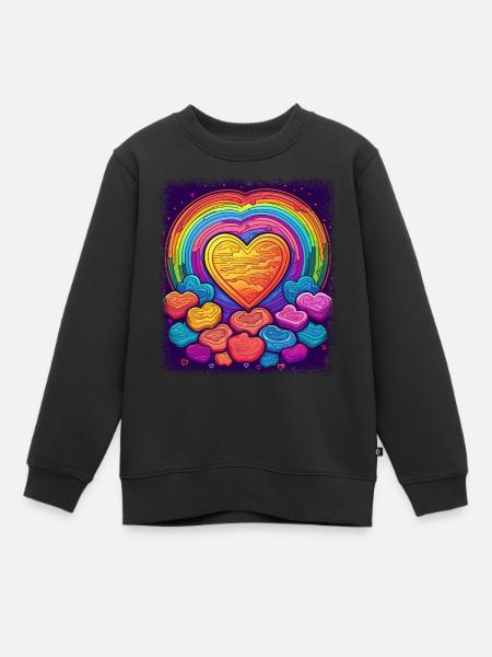 hippie drôle cadeau idée fierté symbole de paix funky - Sweat Premium enfant bio - noir