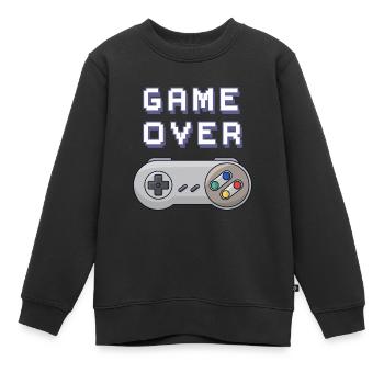 Game Over retro gaming controller - Kids Premium Organic Sweatshirt - black - Front - AI Model Kid Female (0cm)