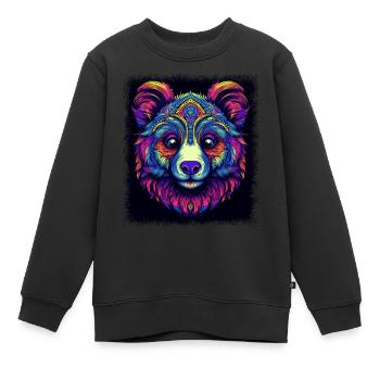 fun brown bear birthday growler humor polar bear - Kinder Premium Organic Sweatshirt - Schwarz - Vorne - AI Model Kid Female (0cm)