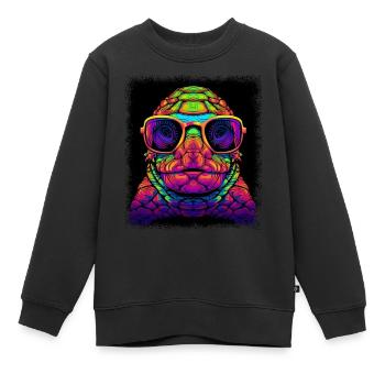 Animal Defense Geek Wave Dorapace - Sweat Premium enfant bio - noir - Devant - AI Model Kid Female (0cm)