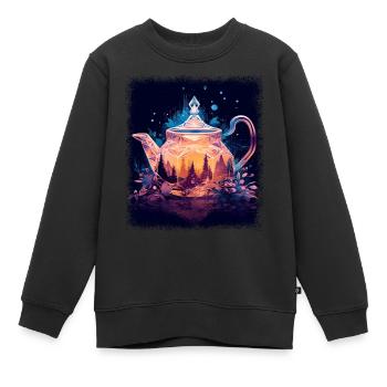 peace movement fun anti war child green statement - Kinder Premium Organic Sweatshirt - Schwarz - Vorne - AI Model Kid Female (0cm)