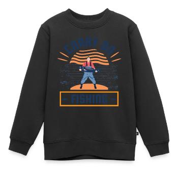 T-Shirt fischen weiter, T-Shirt Fischer - Kinder Premium Organic Sweatshirt - Schwarz - Vorne - AI Model Kid Female (0cm)