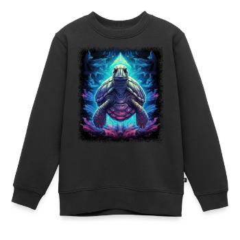 famille anniversaire contre-culture hippie geek - Sweat Premium enfant bio - noir - Devant - AI Model Kid Female (0cm)