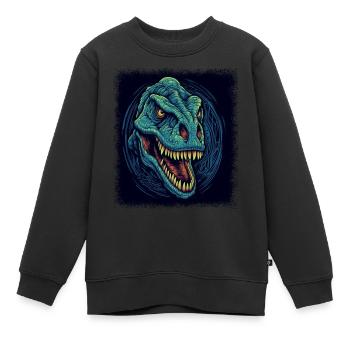 Dictons Dinosaur T Rex Drôle - Sweat Premium enfant bio - noir - Devant - AI Model Kid Female (0cm)