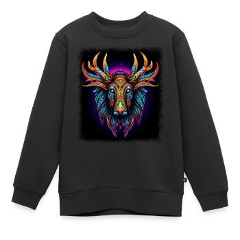 quote gift art cute animal print nature - Kinder Premium Organic Sweatshirt - Schwarz - Vorne - AI Model Kid Female (0cm)