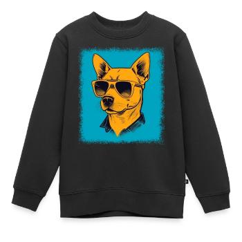 dogwalking birthday mammal quote geek jokes - Kinder Premium Organic Sweatshirt - Schwarz - Vorne - AI Model Kid Female (0cm)
