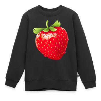 Erdbeere Erdbeeren für einen Erdbeer Liebhaber - Kinder Premium Organic Sweatshirt - Schwarz - Vorne - AI Model Kid Female (0cm)