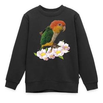 Der orangeköpfige Caique - Kinder Premium Organic Sweatshirt - Schwarz - Vorne - AI Model Kid Female (0cm)