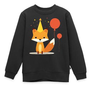 Fuchsparty - Fuchs - Kinder Premium Organic Sweatshirt - Schwarz - Vorne - AI Model Kid Female (0cm)