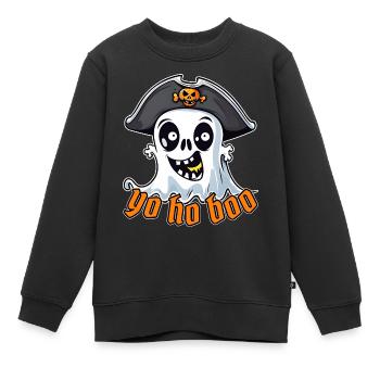 Drôle Halloween Pirate Ghost T-Shirt Sweat-shirt - Sweat Premium enfant bio - noir - Devant - AI Model Kid Female (0cm)