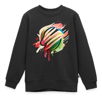 Buntes Obst - Kinder Premium Organic Sweatshirt - Schwarz - Vorne - AI Model Kid Female (0cm)