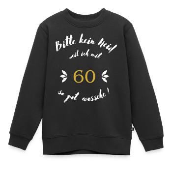 60er weiß - Kinder Premium Organic Sweatshirt - Schwarz - Vorne - AI Model Kid Female (0cm)