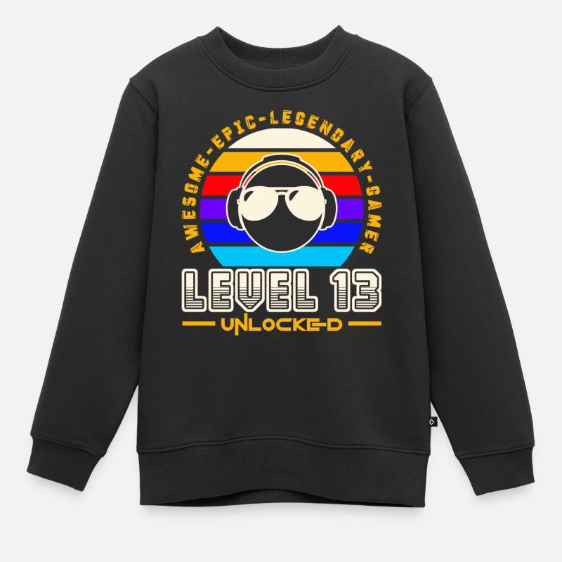 Level 13 - Sweat Premium enfant bio - noir