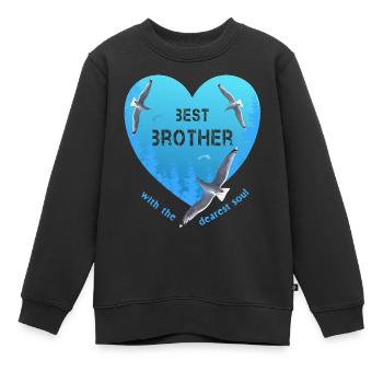 Meilleur frère - Sweat Premium enfant bio - noir - Devant - AI Model Kid Female (0cm)