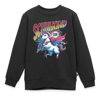 Inscription à l’école de super-héros licorne 2024 pour écoliers - Sweat Premium enfant bio - noir - Devant - AI Model Kid Female (0cm)