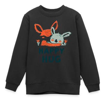 GLÜCKLICHE UMARMUNG - Kinder Premium Organic Sweatshirt - Schwarz - Vorne - AI Model Kid Female (0cm)