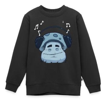 For the love of music - Kids Premium Organic Sweatshirt - black - Front - AI Model Kid Female (0cm)