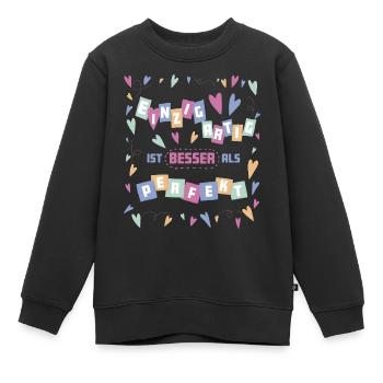 Einzigartig ist besser als perfekt - Selbstwert - Kinder Premium Organic Sweatshirt - Schwarz - Vorne - AI Model Kid Female (0cm)