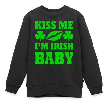 kiss me im irish baby - Sweat Premium enfant bio - noir - Devant - AI Model Kid Female (0cm)