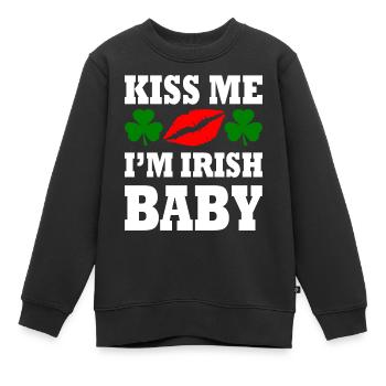 kiss me im irish baby - Kinder Premium Organic Sweatshirt - Schwarz - Vorne - AI Model Kid Female (0cm)