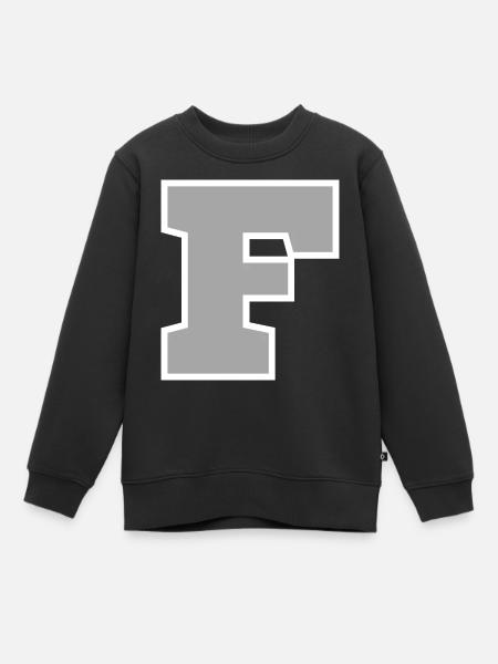 Buchstabe f sport - Kinder Premium Organic Sweatshirt - Schwarz