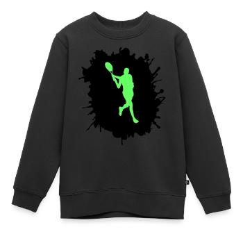 tennis klecks - Kinder Premium Organic Sweatshirt - Schwarz - Vorne - AI Model Kid Female (0cm)