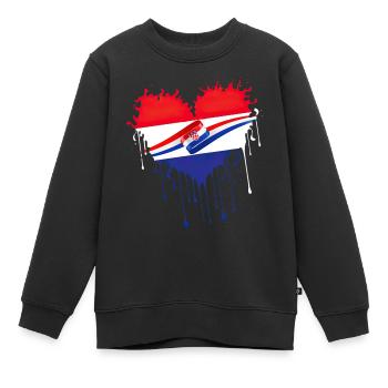 Kroatien hrvatska kroatien hrv hr reisen tourismus - Kinder Premium Organic Sweatshirt - Schwarz - Vorne - AI Model Kid Female (0cm)