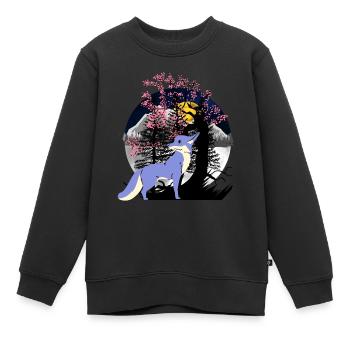 Habitants de la forêt, renards, renards, animaux de la forêt, nature - Sweat Premium enfant bio - noir - Devant - AI Model Kid Female (0cm)