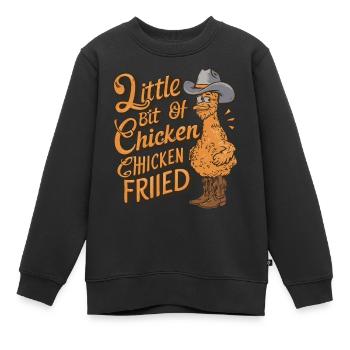 A Little Bit of Chicken Fried - Kinder Premium Organic Sweatshirt - Schwarz - Vorne - AI Model Kid Female (0cm)