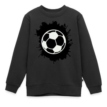 fußball klecks - Kinder Premium Organic Sweatshirt - Schwarz - Vorne - AI Model Kid Female (0cm)