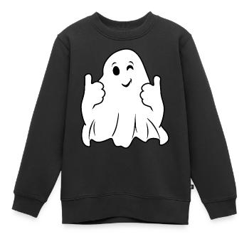 Winking ghost - Kids Premium Organic Sweatshirt - black - Front - AI Model Kid Female (0cm)