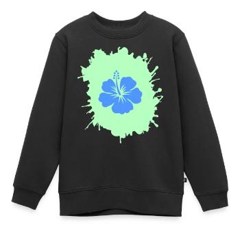 Taches d’hibiscus - Sweat Premium enfant bio - noir - Devant - AI Model Kid Female (0cm)