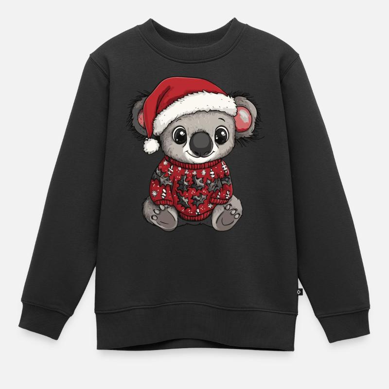 Noël Koala - Sweat Premium enfant bio - noir