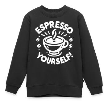 Espresso selber machen! - Kinder Premium Organic Sweatshirt - Schwarz - Vorne - AI Model Kid Female (0cm)