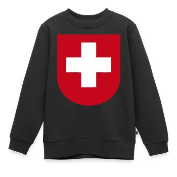 Schweizer Wappen: Stolz und Tradition - Kinder Premium Organic Sweatshirt - Schwarz - Vorne - AI Model Kid Female (0cm)