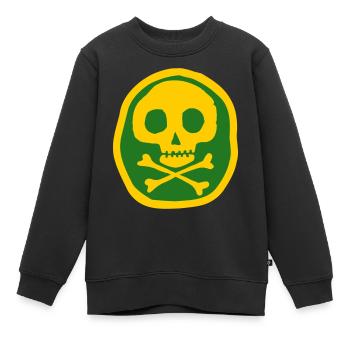 Crâne et os - Sweat Premium enfant bio - noir - Devant - AI Model Kid Female (0cm)